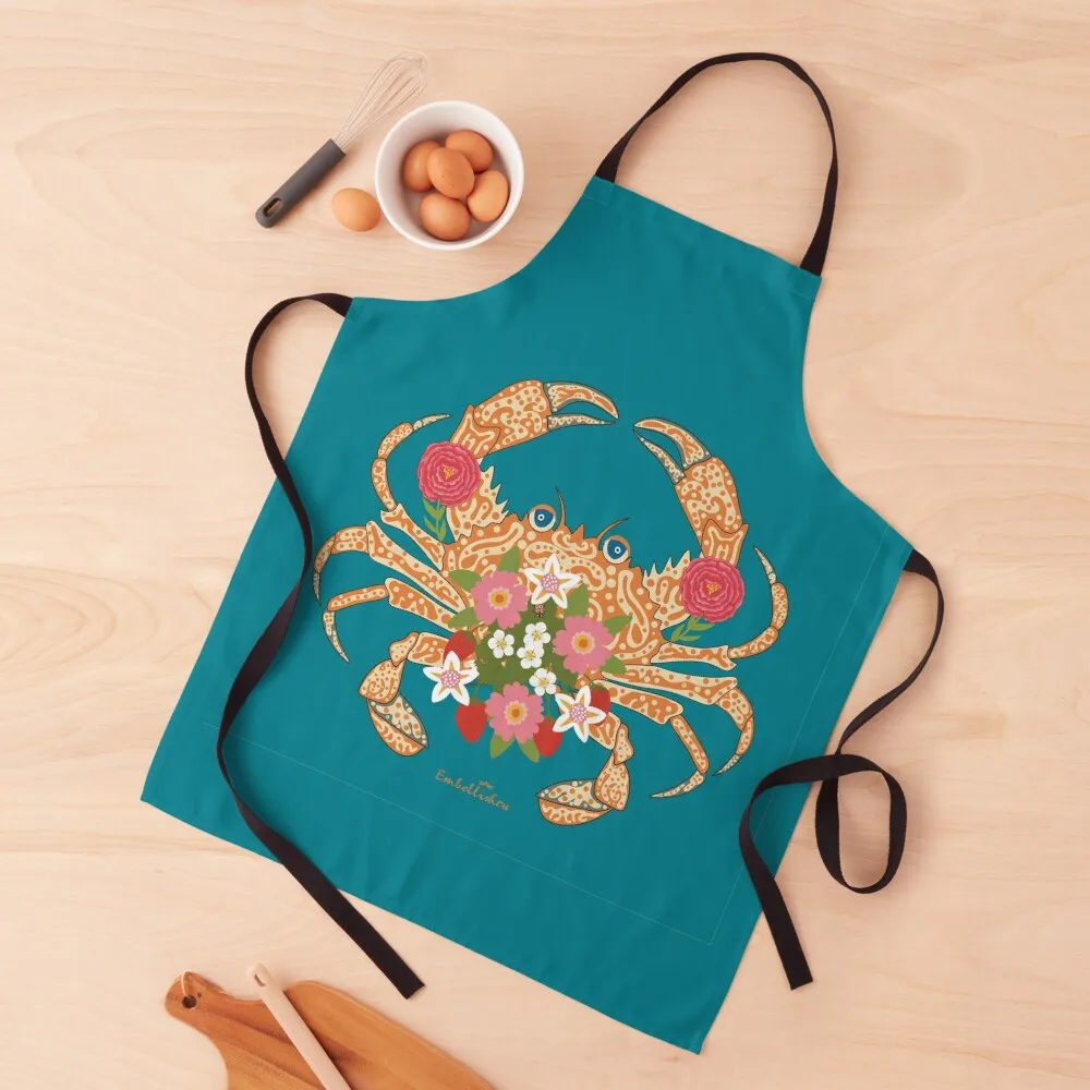 

Floral Crab Apron cleanings Goods For Home And Kitchen Kitchens Men Apron