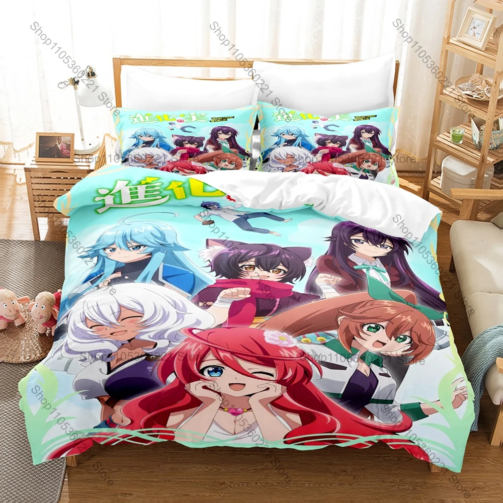 Cool The Fruit of Evolution Anime Print 3PCS Bedding Set Duvet Cover + 2 Pillowcases Soft Bed Linen Bedroom Decor For Anime Mang