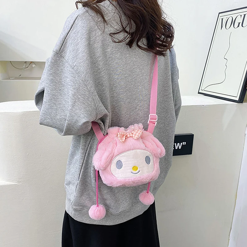 

Милая сумка Sanrio, плюшевая Сумка-тоут, милая сумка-мессенджер в стиле коричника, сумки на плечо, рюкзак из плюша для женщин, рождественский подарок для девочки