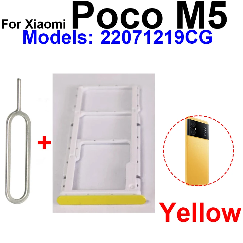 Bandeja de cartão sim para xiaomi poco m5 poco m5s, suporte para slot de cartão micro sd, adaptador de leitor de cartão, peças de reposição para reparo poco m5 m5s