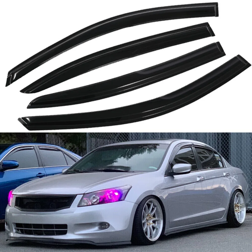 For Honda Accord 2008-2012 JDM Window Visors Sun Shades Rain Guards Deflectors
