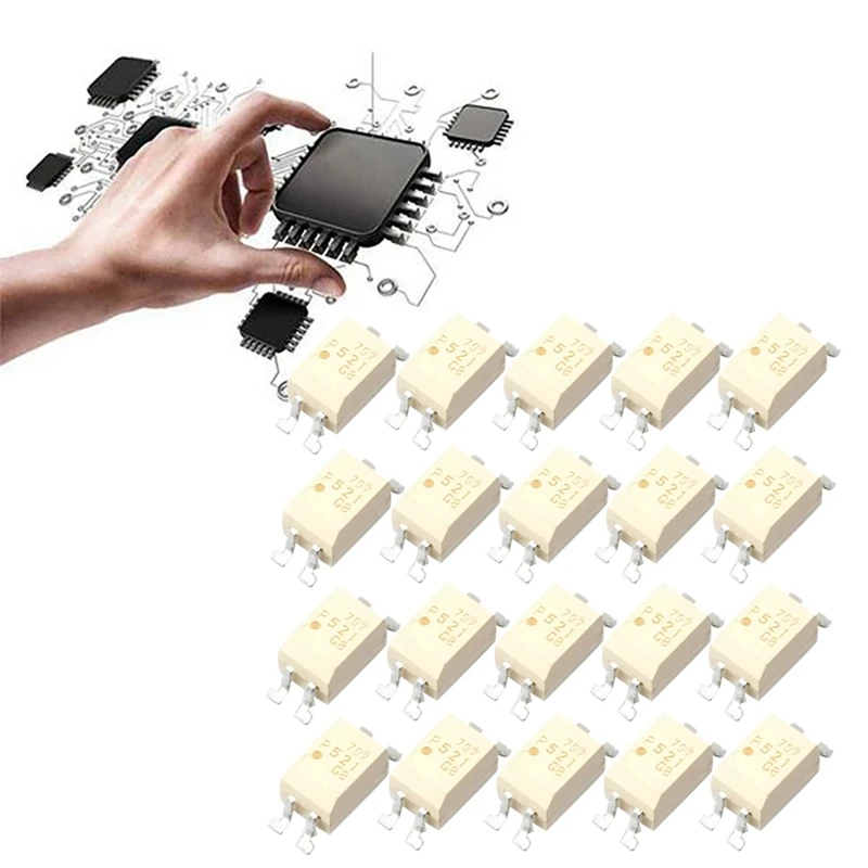 BAAY 20PCS TLP521-1GB SOP-4 Chip Optoelectronic Coupler TLP521-1GB P521-1GB