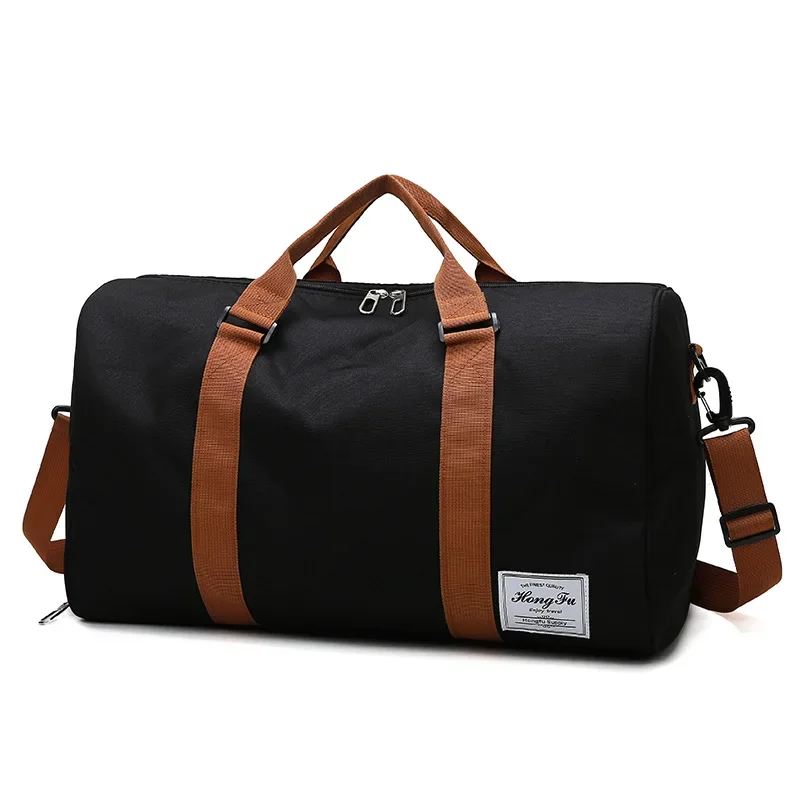 Travel Luggage Bag Solid Color Oxford Cloth Bag Waterproof Outdoor Sports Fitness Bag Lightweight Short Distance Travel Totes