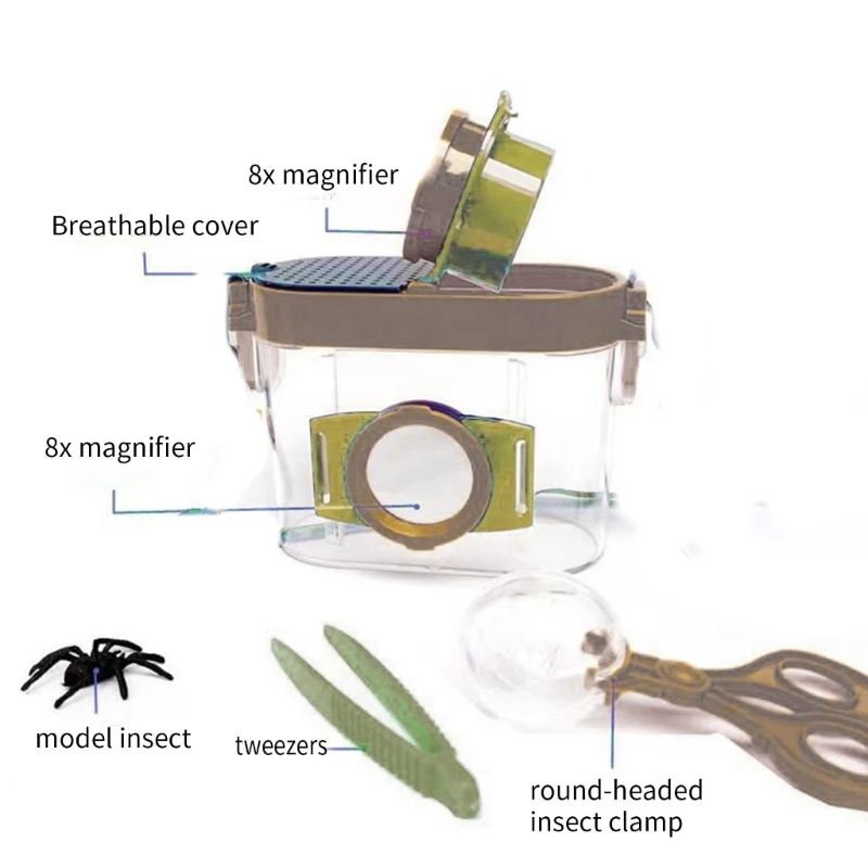 Outdoor Educational for Insect Including Feeding Tool Observation Cage Clip Feeding Clamp Outdoor Exploration W3JF