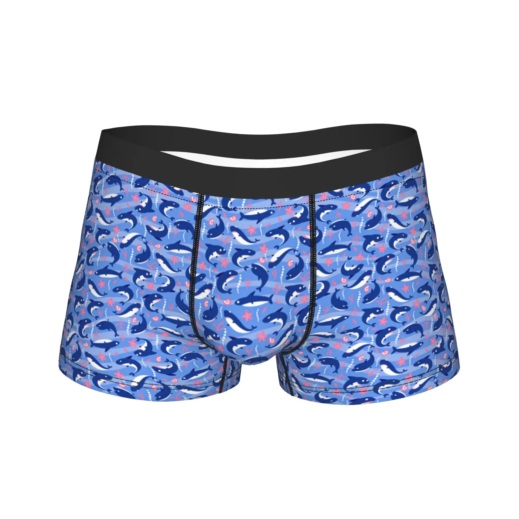 Seamless pattern with cute sharks Underwear  Men Panties Customs Comfortable Boxer Shorts Quality Boxer Brief Plus Size