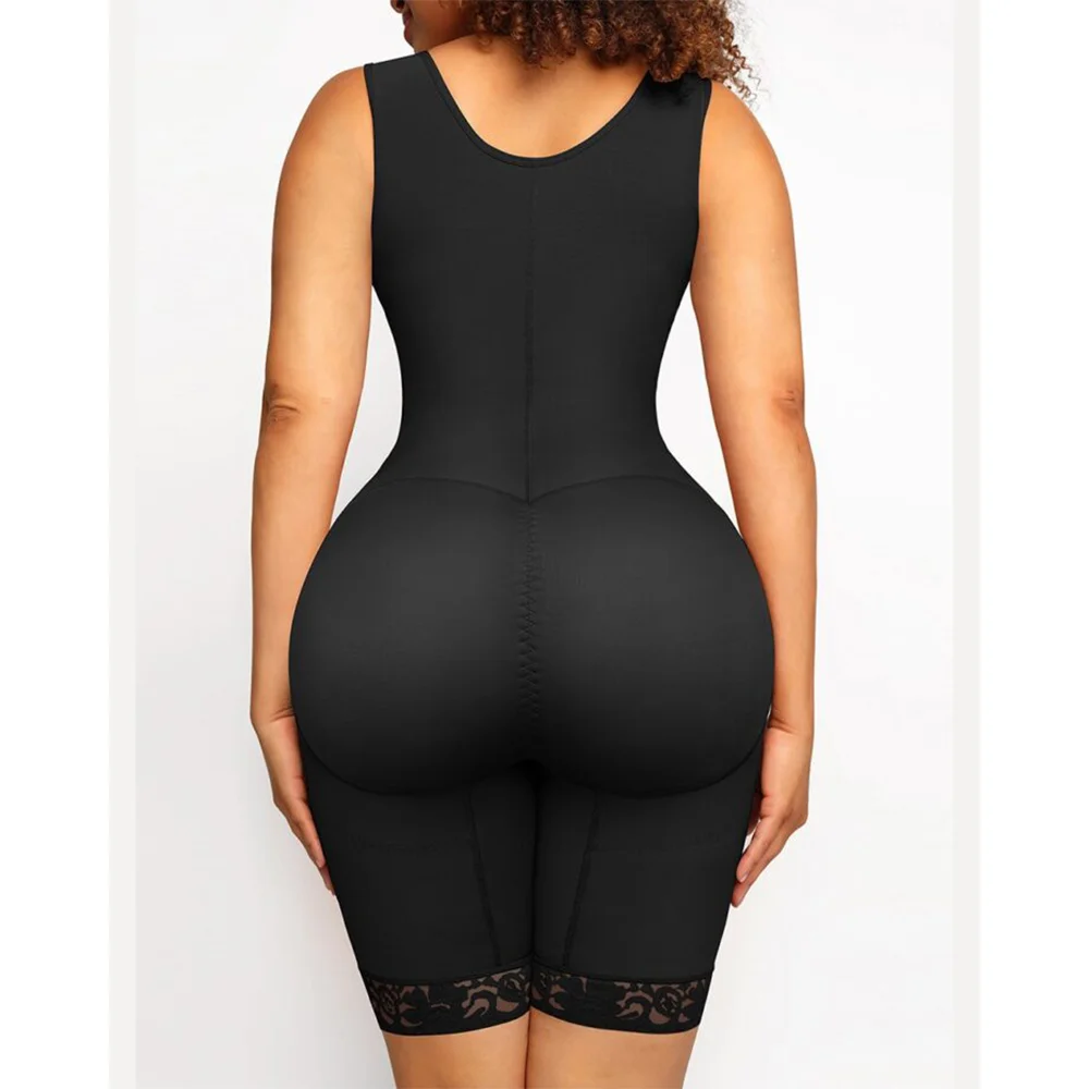 Shapewear Sleeveless Chest and Knee Length Tummy Control Shapewear Bodysuit for Women Full Body Slimming Undergarment