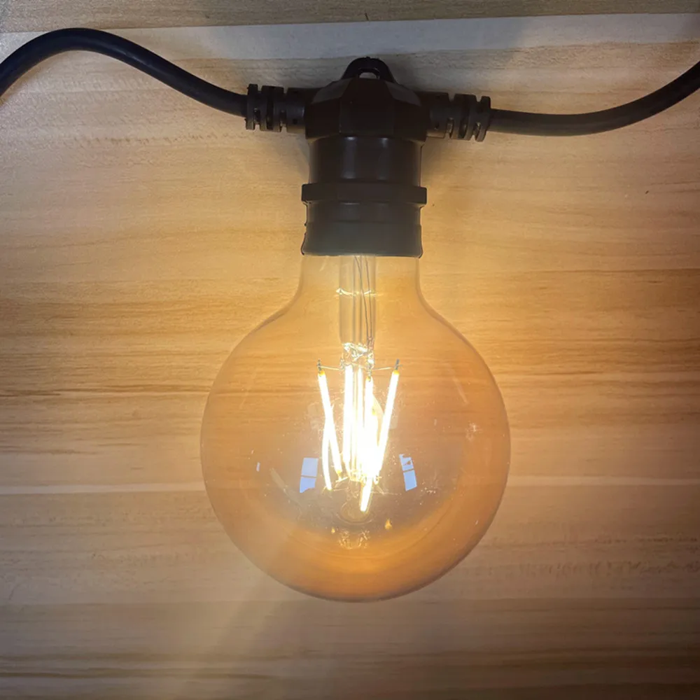 10 m langes LED-Kabel, wasserdicht, kommerzielle Qualität, mit E27-Fassungen für den Außenbereich, Feiertagsgirlande, Hochzeitsbeleuchtung, Gartendekoration – Detail 7