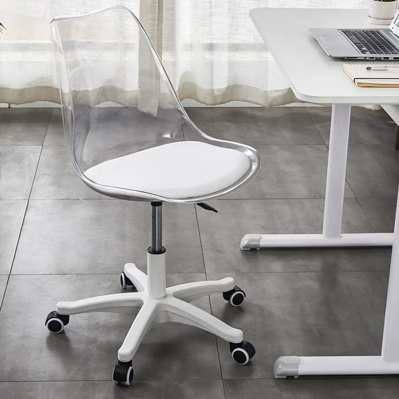 

Nordic acrylic Internet celebrity transparent bedroom swivel chair transparent makeup chair study backrest dresser office chair