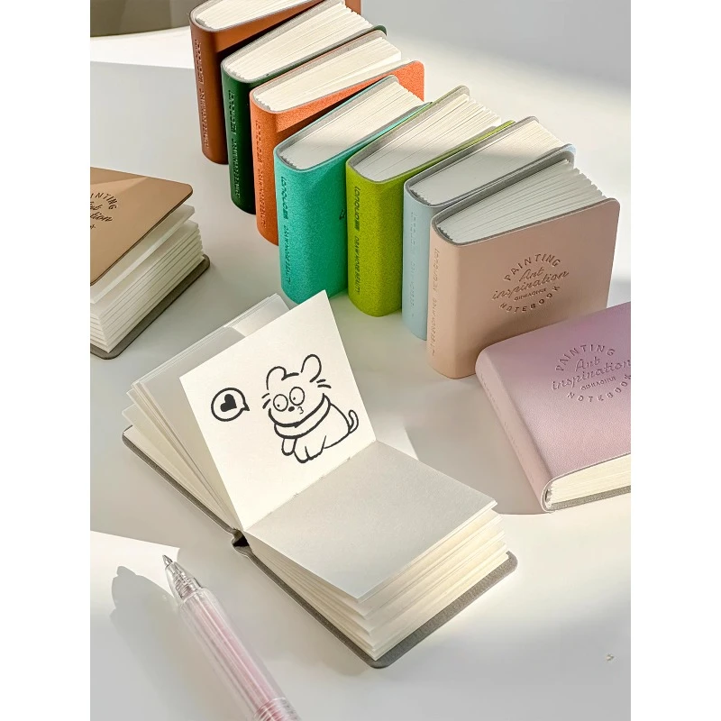 Simpatico mini taccuino da disegno vuoto, portatile, alta estetica, piccolo libro tascabile per taccuino