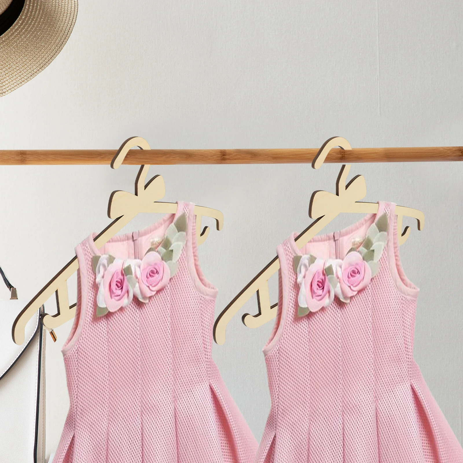 

Bow Hanger for Newborn Clothes Coat Kids Hangers Khaki Baby Outfit Clothing Toddler