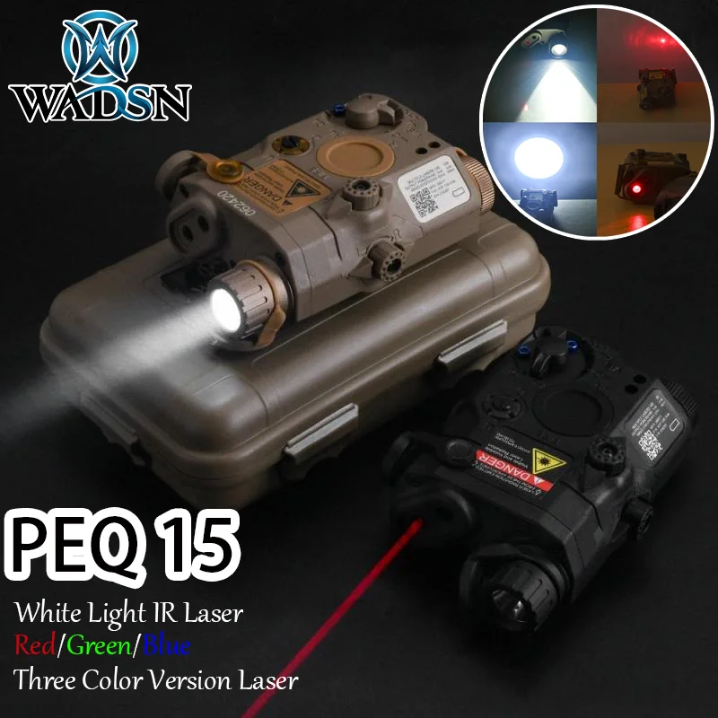 

Tactical Nylon PEQ15 IR Red Green Blue Laser LED White Light Illumination Hunting scout light Suitable For 20mm Picatinny Rail