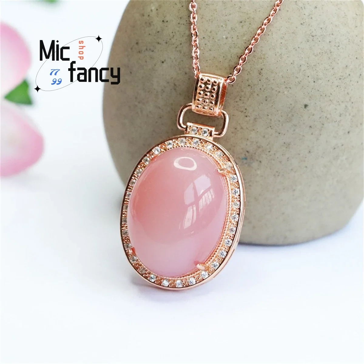 

Natural S925 Silver Inlaid Yanyuan Agate Pigeon Egg Necklace Simple Exquisite National Style Women Charm Fashion Fine Jewelry