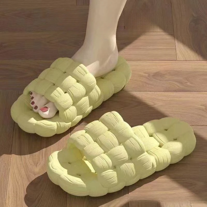 Sole Can Leak Bathroom Slippers Non-Slip for Women Men Summer Solid Color Home Rubber Slippers EVA Indoor Soft Sole Sandals