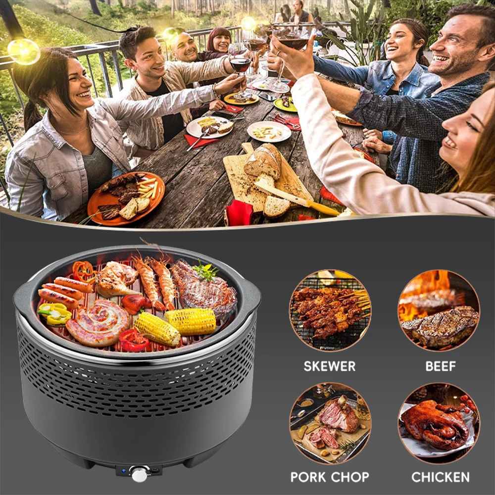 Professional Mini Metaline Smokeless Barbecue Griller Easy to Assemble and Clean Durable Mini BBQ Grills