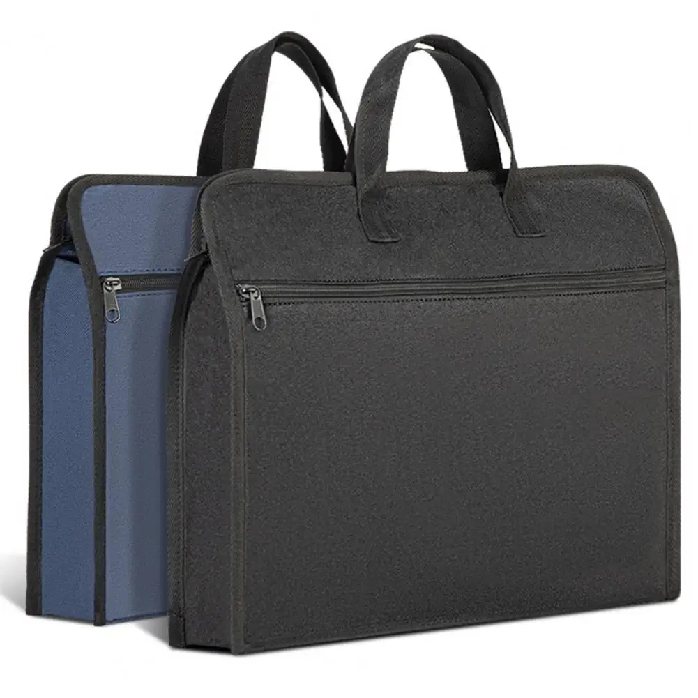 File Bag Double-tier Waterproof Oxford Cloth Office Business Travel Briefcase for Outdoor