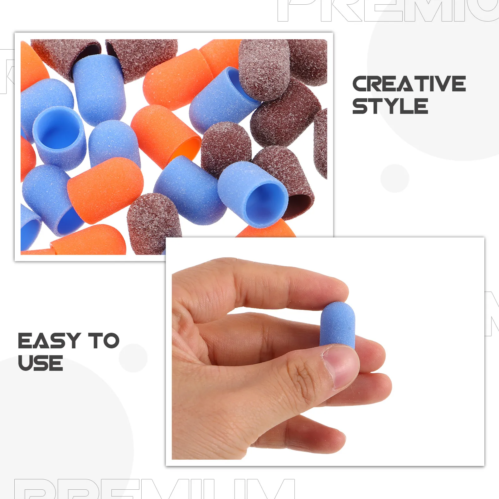 30Pcs Nail Drill Sanding Caps 80 120 180 Grit Mini 10Mm Grinding Bits Manicure Pedicure Tool Gel Polish Remover Nail Drill