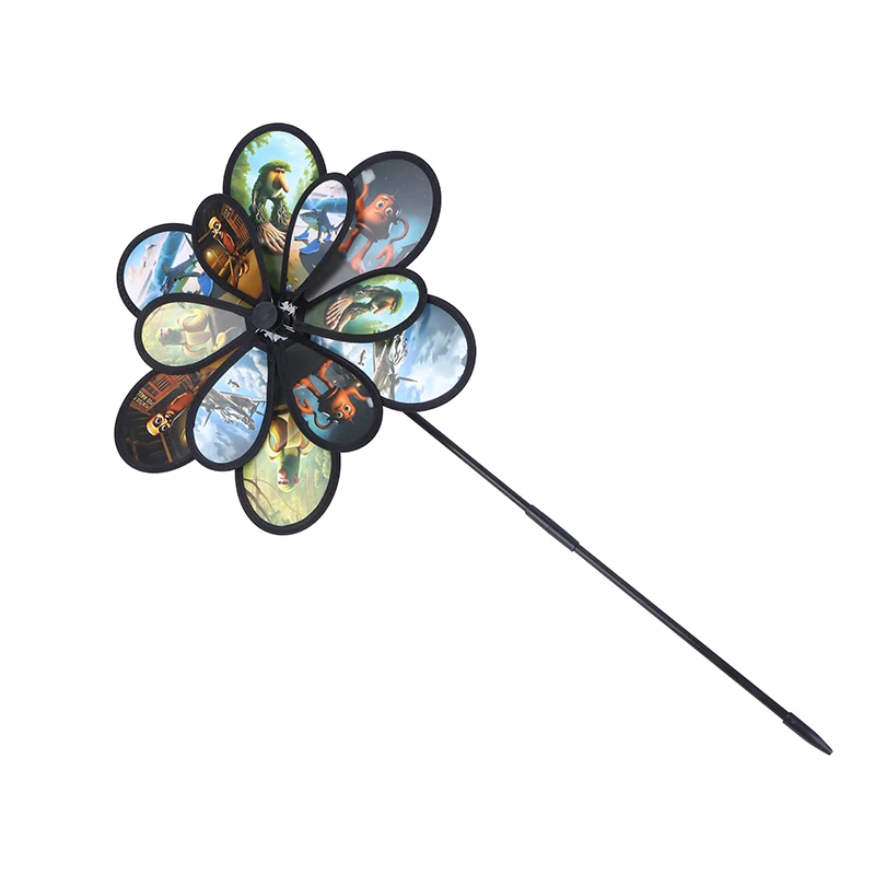 Classico mulino a vento anime di montagne e fiumi; Doppio strato, pieghevole, perfetto per il campeggio e la decorazione del giardino