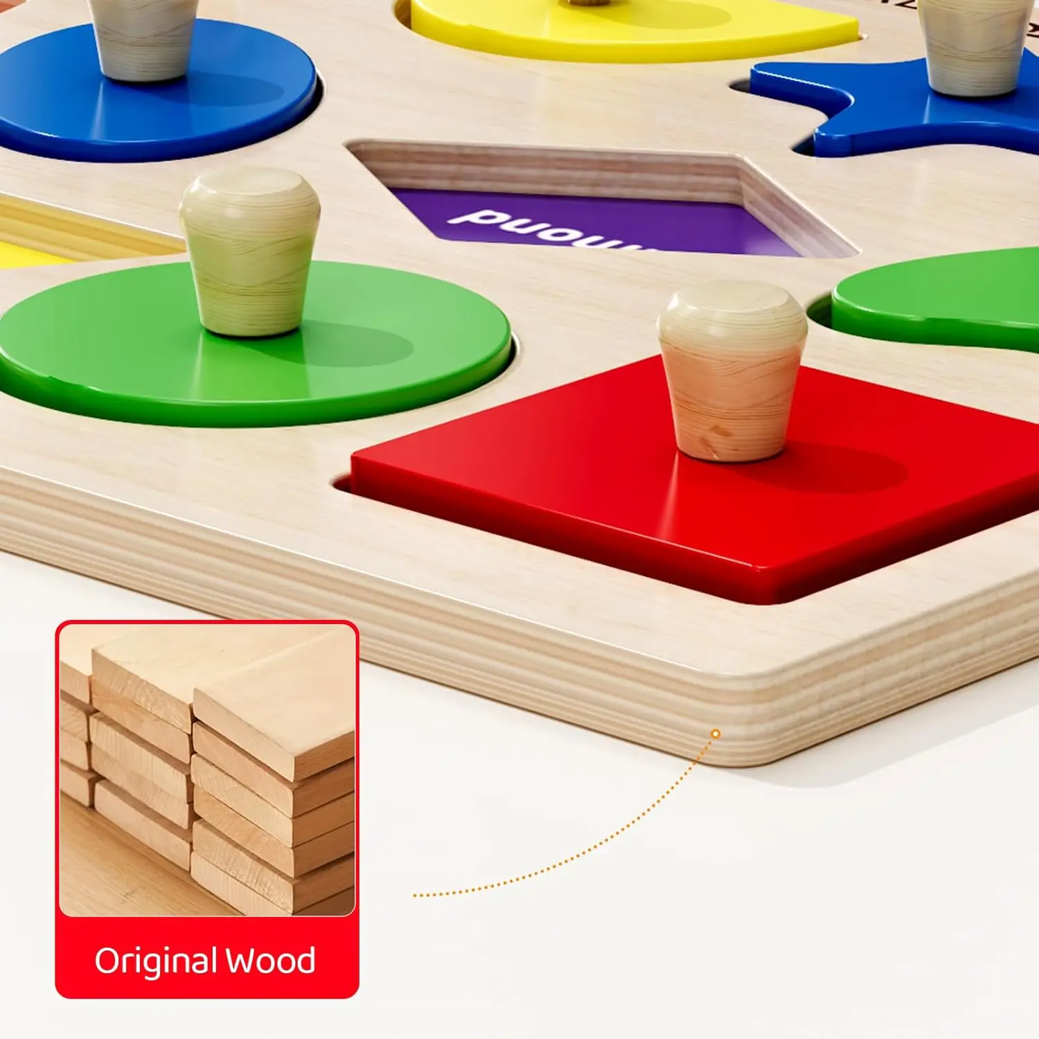 Holzpuzzles für Kleinkinder von 1–3 Jahren, Sortierbrett-Puzzle in Montessori-Formen für 1 2 3, Vorschul-Lernspielzeug für Babys und Kinder