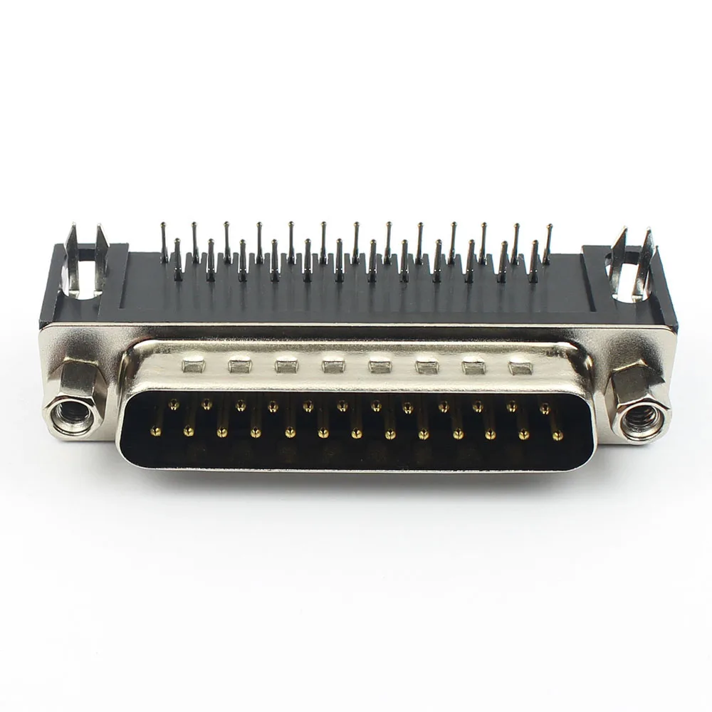 10pcs DB25 D-SUB 25 Pin Male Female PCB Connector With Set Screw Right Angle 2 Rows Plug Socket Adapter Converter 25P