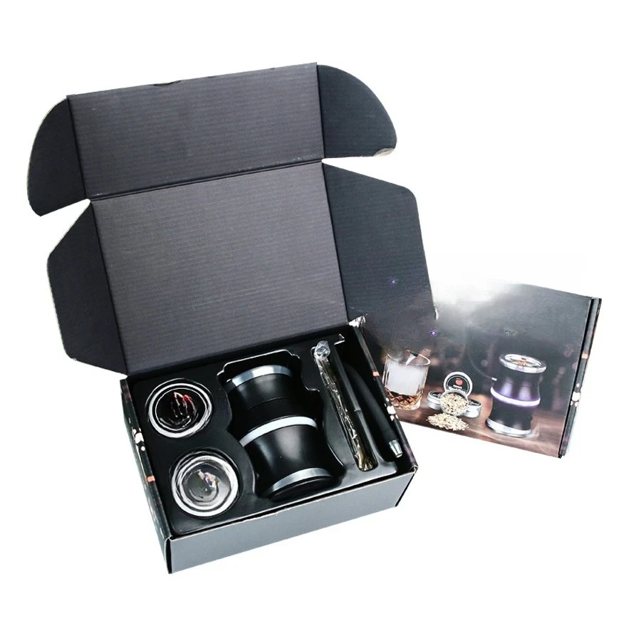 Electric smoker set USB rechargeable cocktail smoker portable smoker cover color box set