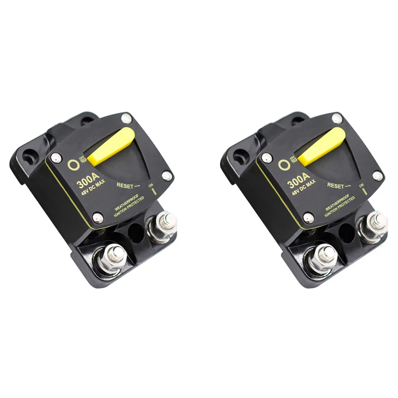 

A82E-2X Автоматический выключатель Сброс предохранителя 12-48 В постоянного тока Автомобильный аудиоусилитель Водонепроницаемый выключатель, 300 А