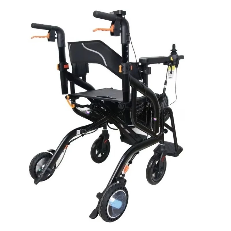

Fashionable Outdoor Light Weight Folding Electric Adult Elderly Walking Aids Rollator Walker Seat Aluminium 100KGS