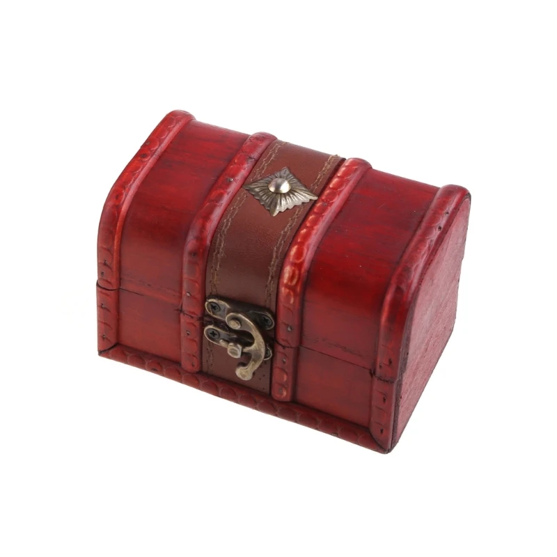 

Набор из 2 предметов деревянный пиратский ящик для хранения ювелирных изделий для держателя футляра Vintage Treasure Ches