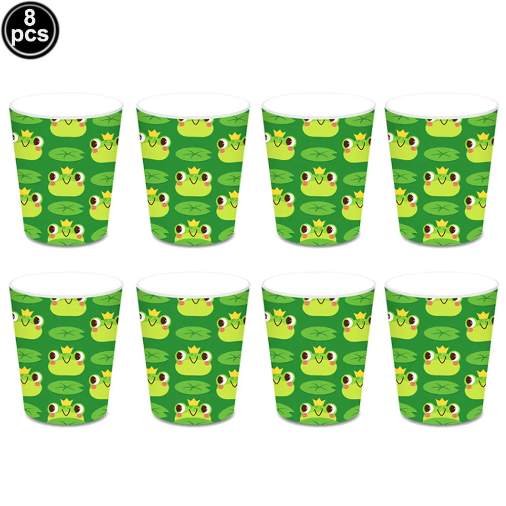 Frog Birthday Party Decorations Happy Birthady Banner Balloons Disposable Tableware Cake Toppers  Frog Theme Birthday Supplies view 4