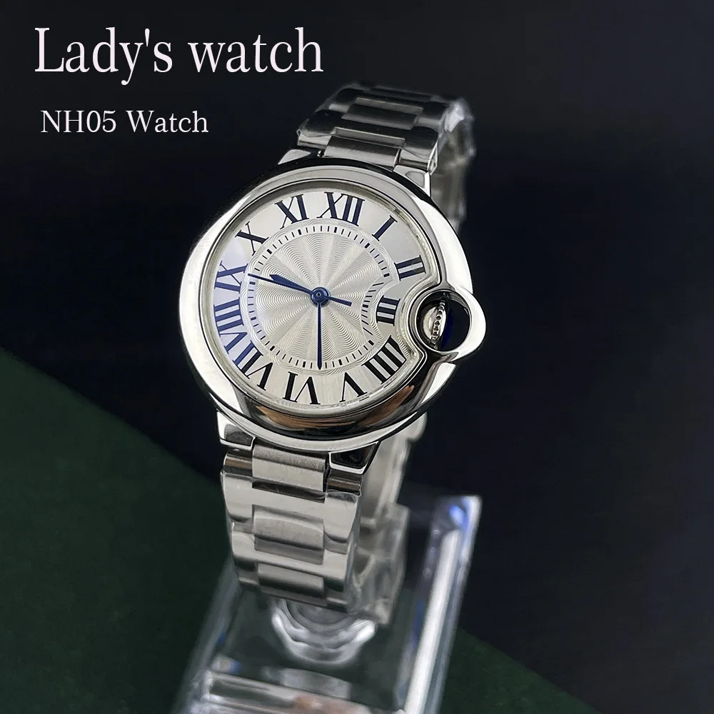 

NH05 Часы Женские часы Римский индивидуальный логотип Циферблат Механические часы из нержавеющей стали Подходят для спортивных часов NH05