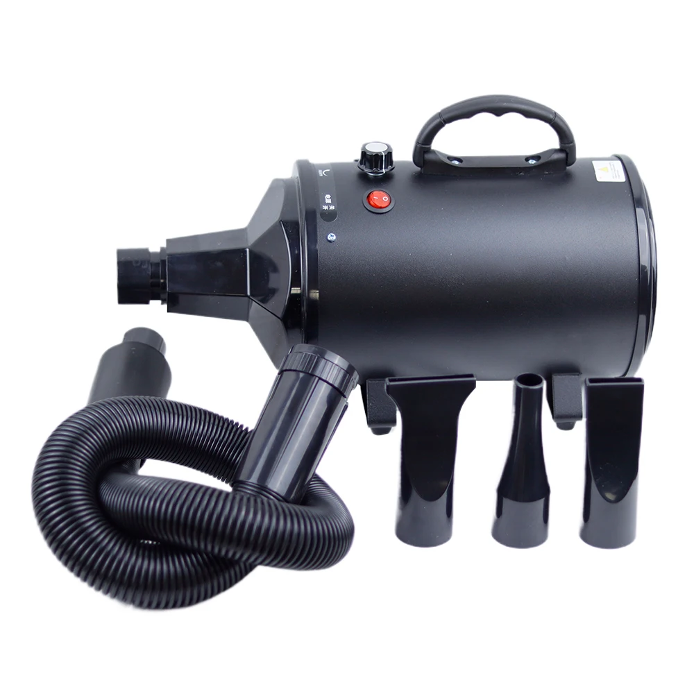 Pet Dog Hair Dryer Professional for Dogs Cat Grooming Warm Wind Adjustable Blow-Dryer with 3 Nozzles and Extendable Hose