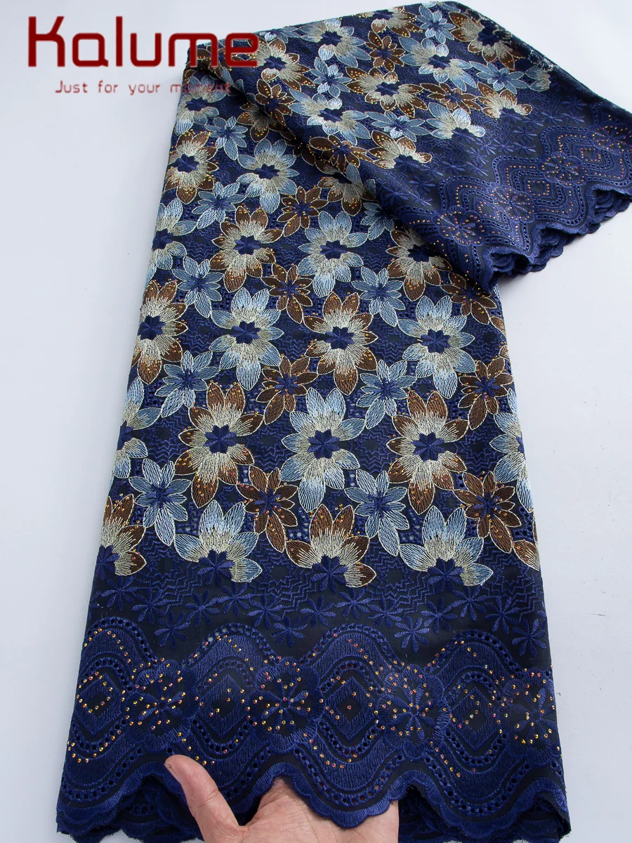 

Kalume Swiss Voile Lace In Switzerland With Stones African Nigerian Dry Lace Fabrics 2026 High Quality Cotton Lace Fabric Sew