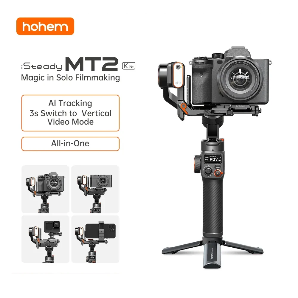 

Hohem iSteady MT2 Kit 3 Axis Gimbal Stabilizer for Mirrorless Smartphone Camera for Sony/Nikon/Canon