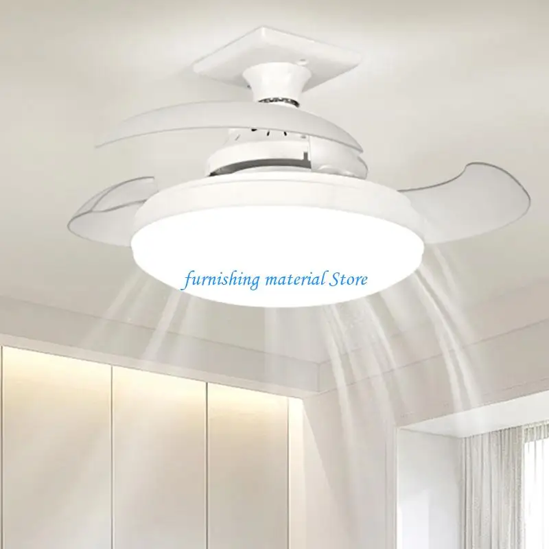 

Y5GD 48W Ceiling Fan Light E27 Home Fixtures Quiet Motor Ceiling Fan LED Light Plastic Texture Suitable for Indoor Use