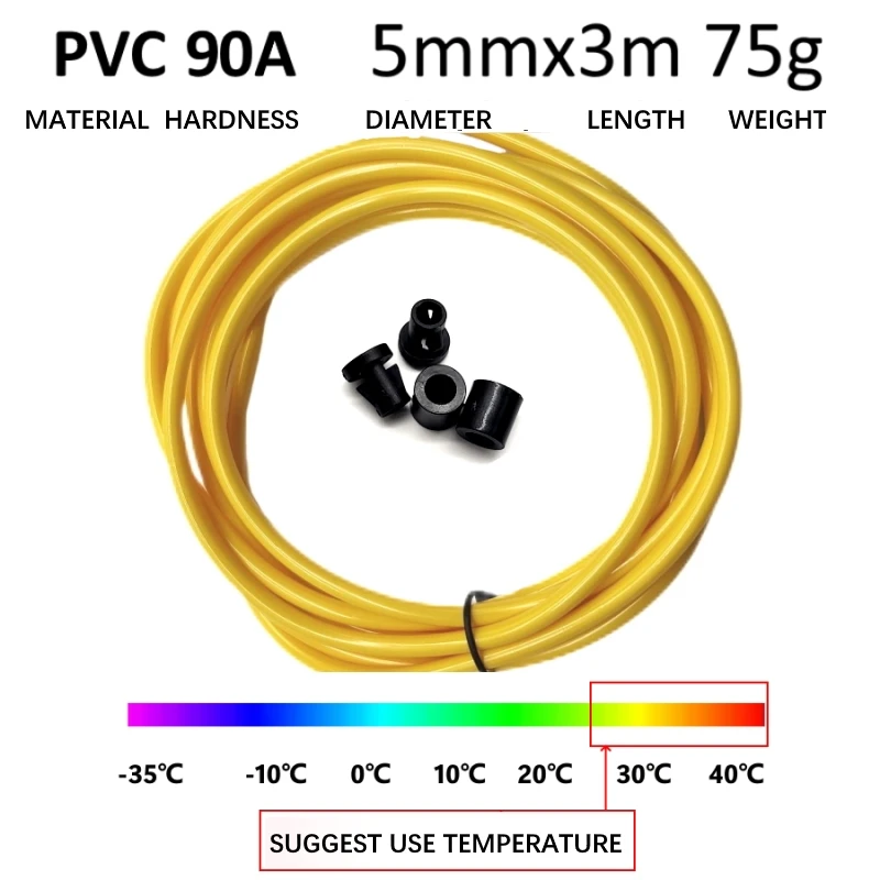 Cuerda de saltar de PVC de 5mm, 3,5 metros, piezas de repuesto, accesorios de respaldo con abrazaderas o tope, cable de reparación de repuesto DIY