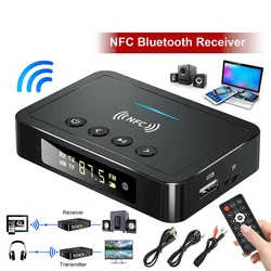 Wireless Transmitter Receiver Car Bluetooth-compatible 5.0 Adapter M6 Fm 3-in-1 Audio Adapter With Led Display