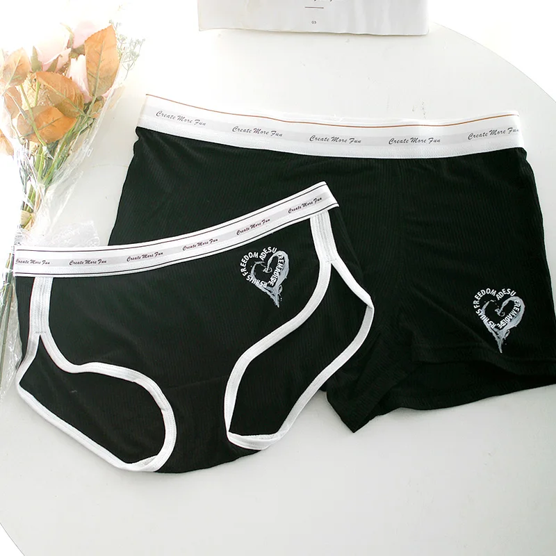 Sports Couple Underwear Sexy Couple Panties Women Panties Briefs Men Boxer Shorts Lingerie Modal Antibacterial Lover Underpants