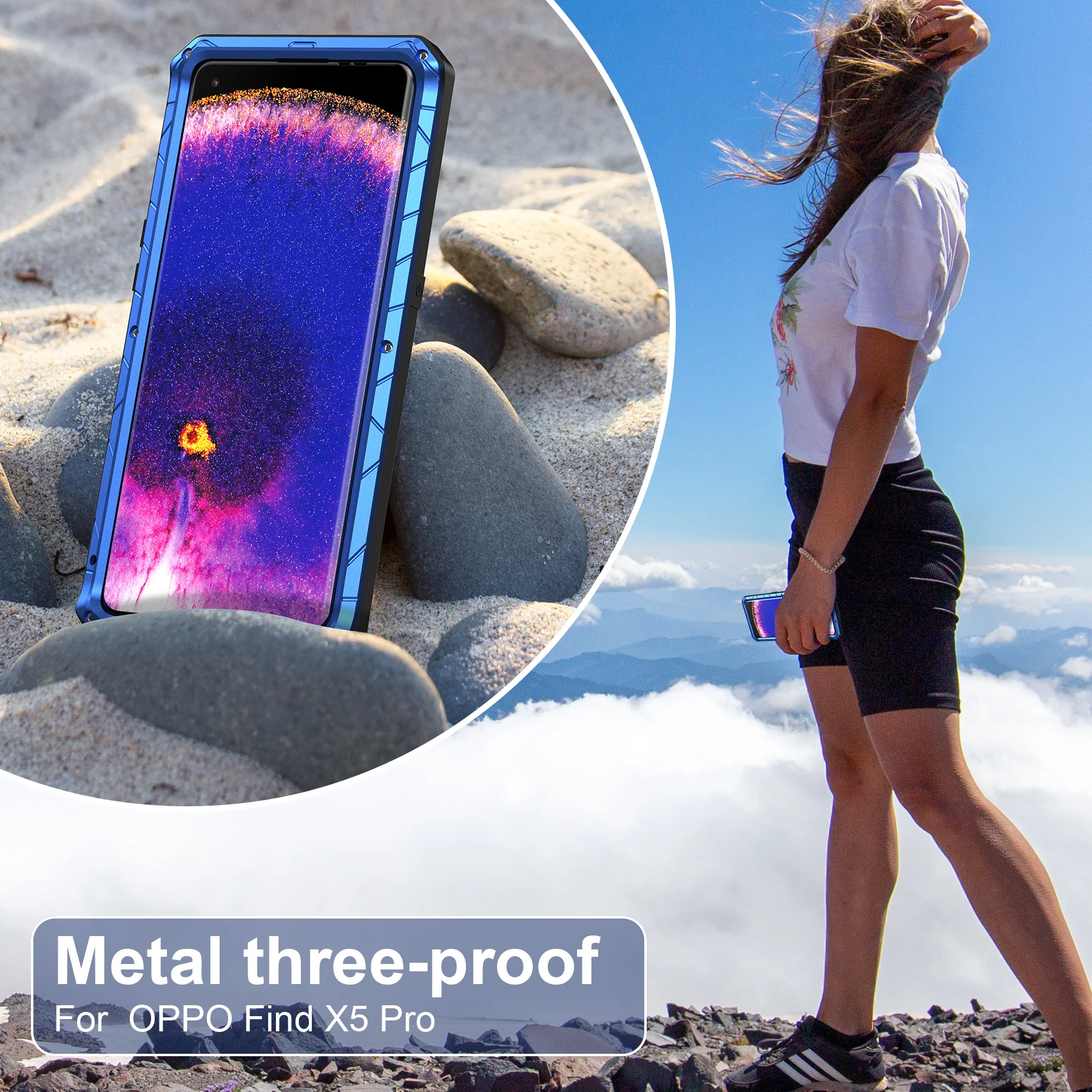 Original Imatch Aluminum Metal Silicone Shockproof Phone Cases For Oppo Find X6 X5 X3 Pro Dirt Shock Proof Armor Duty Case Cover