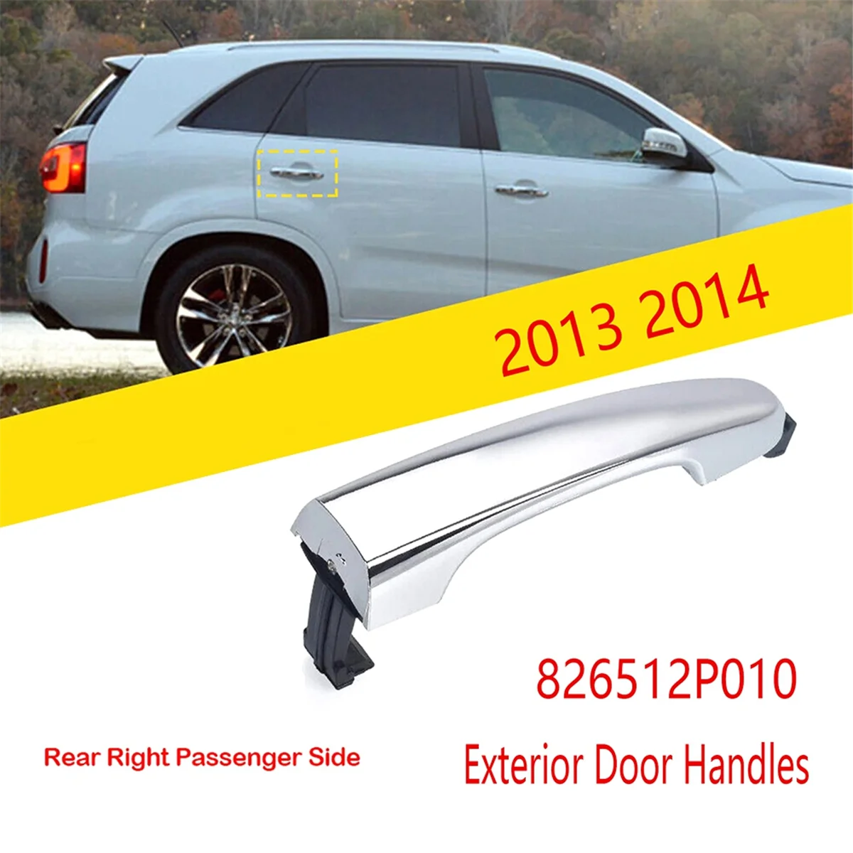 Kia Universal Pintu belakang kiri + kanan eksterior pegangan pintu untuk Kia Sorento 2013