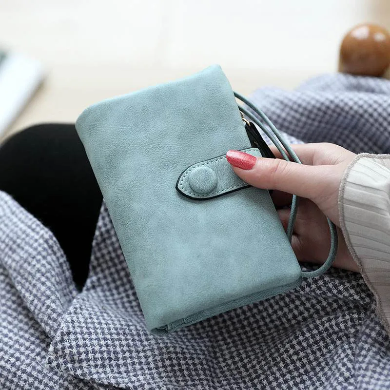 Dompet Wanita Panjang/Pendek, Sederhana, Resleting Vintage, Kapasitas Besar, Banyak Slot Kartu, Dompet Koin