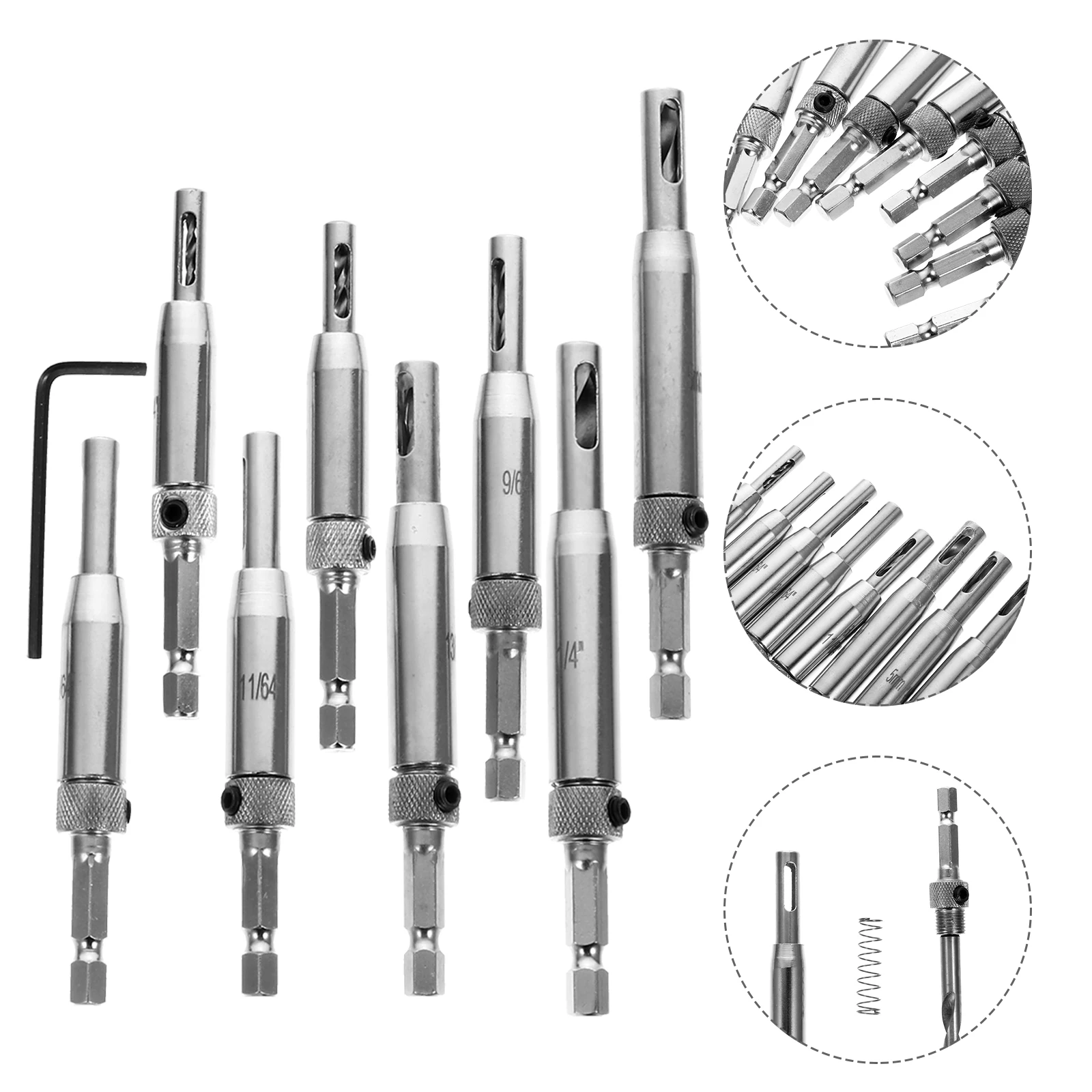 

8 Pcs Hinge Hole Saw Cabinet Door Hinges Self Centering Drill Bits Steel Puncher Woodworking Furniture Installation