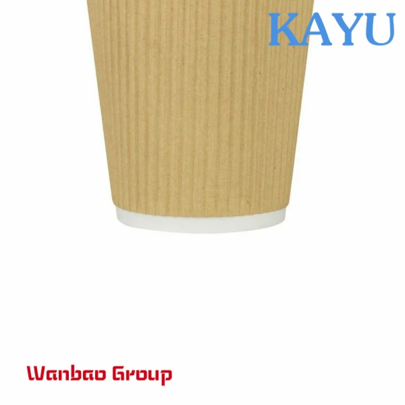 Custom  Takeaway Eco-Friendly 8oz 10oz 12oz 16oz Food Grade Printing Disposable Ripple Wall Paper Coffee Cup