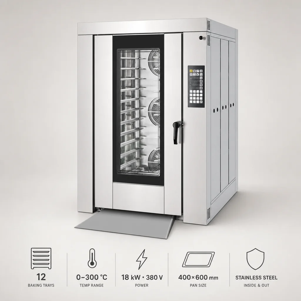 Commercial 12-Tray Electric Hot-Air Chamber Convection Oven Baking Oven for Hotels High Productivity Pizza Bread Pastry Cake