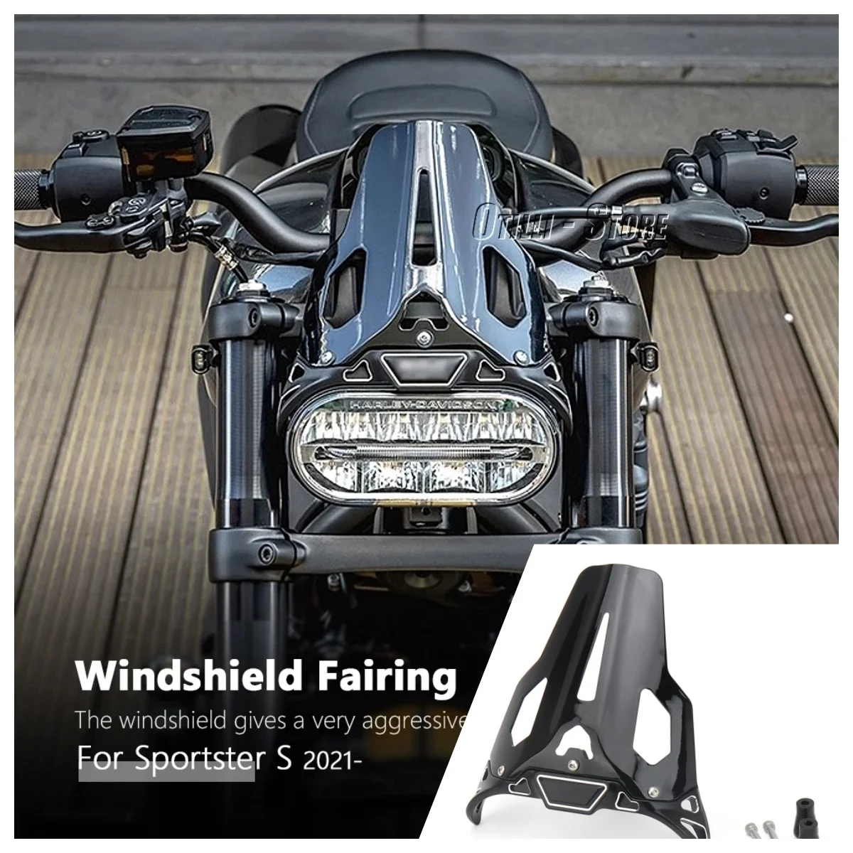 

For Sportster S SPORTSTER S RH1250S 2021-2023 Motorcycle Windshield Wind Deflector Front Windscreen Fairing Moto Accessories