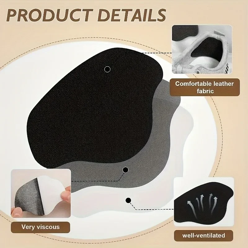6 Stück Sneaker-Fersen-Reparatur-Patches, verschleißfeste Schuhfersenschutz-Aufkleber zur Reparatur abgenutzter Löcher bei Sneakers und Lederschuhen – Detail 4