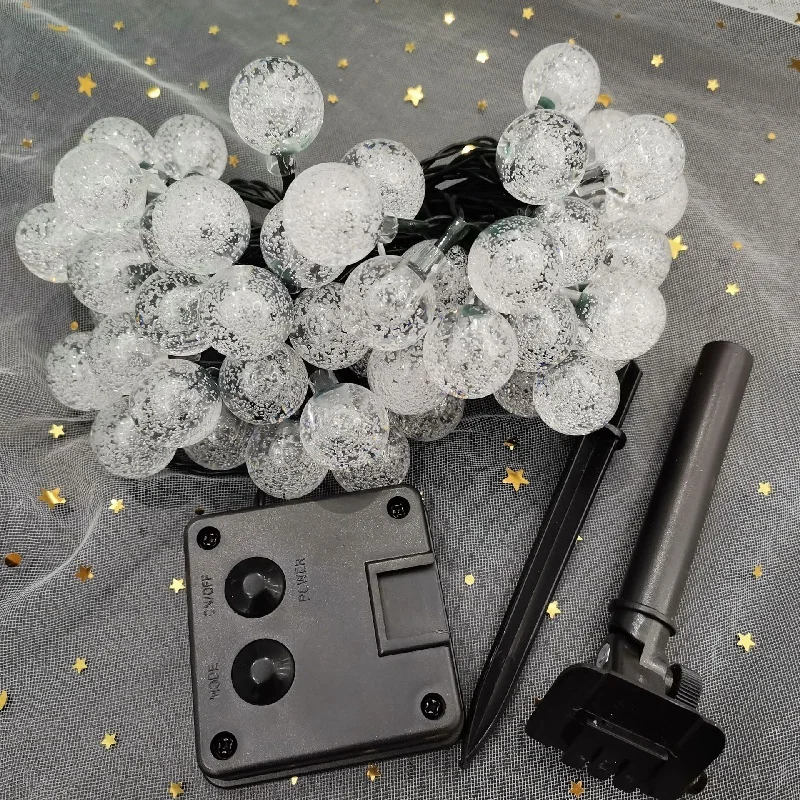 

50 LED Outdoor Fairy Lights Globe Crystal Balls 8 Modes Waterproof String Lights for Garden Yard Home Party Wedding Christmas