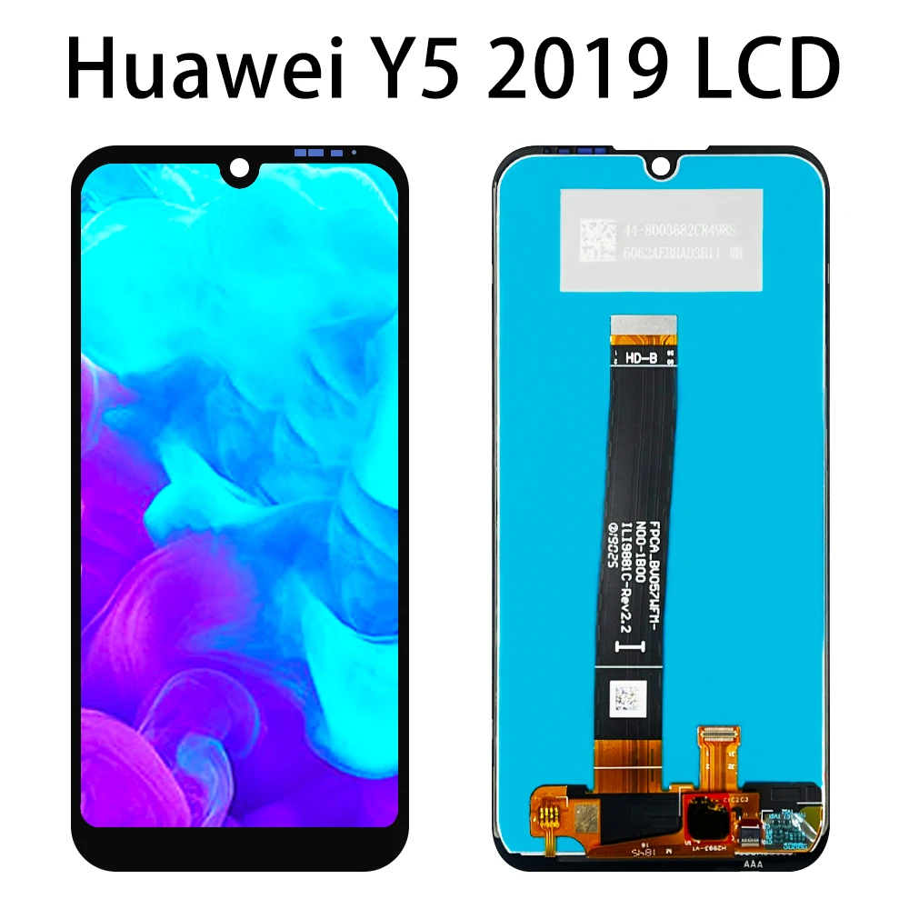 LCD Asli 5.71 "untuk Huawei Y5 2019 AMN-LX9 LX1 LX2 LX3 Tampilan Layar Sentuh Komponen Penggantian Perakitan Digitizer dengan Bingkai