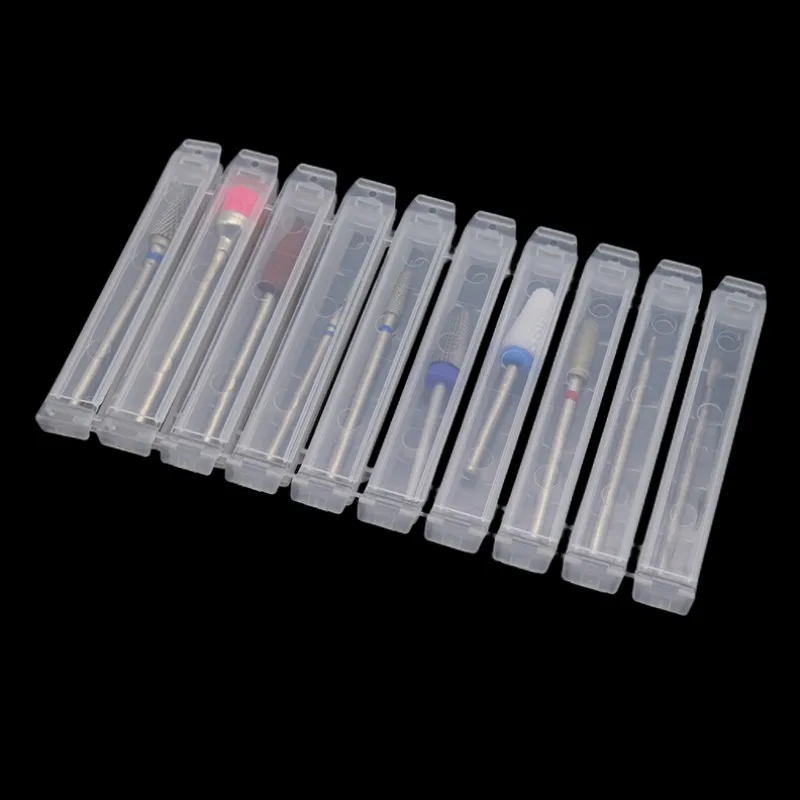 Easy Nail 10 Slots Seperate Storage Box For Nail Drill Bit Files Holder Container Case Display Organizer Acrylic Manicure Tool