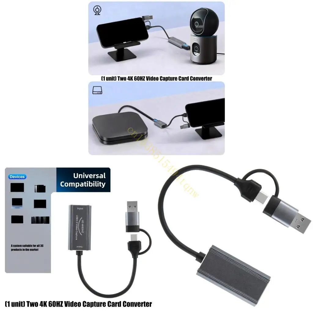 

Карта видеозахвата типа C + USB в устройство захвата видео HDTV, преобразователь цифрового преобразователя для игрового ПК,