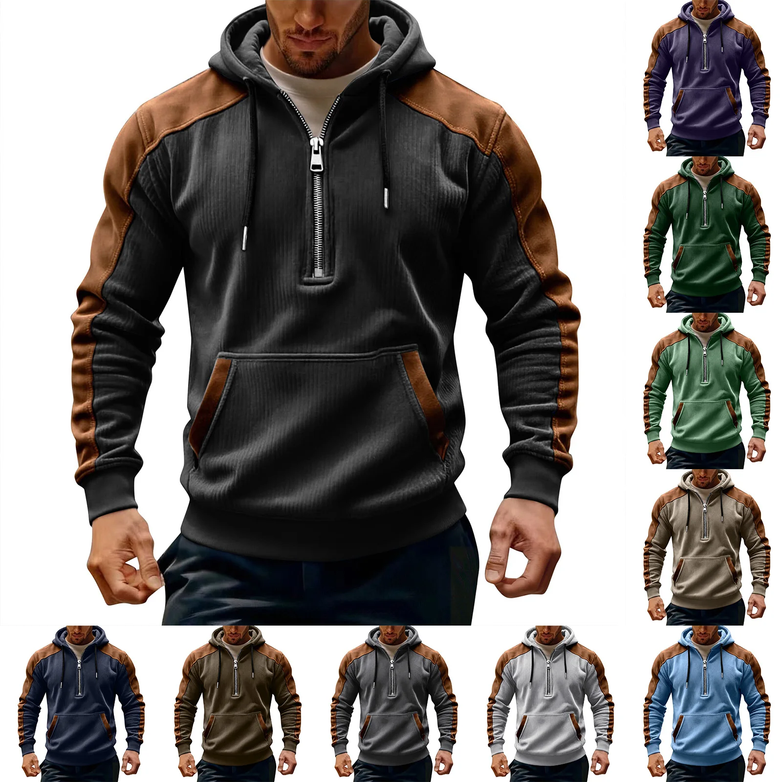 

Men's Outdoor Shirt Casual Daily Sports Top Solid Color Large Size Autumn And Winter Sweatshirts Camping Hiking Shirts