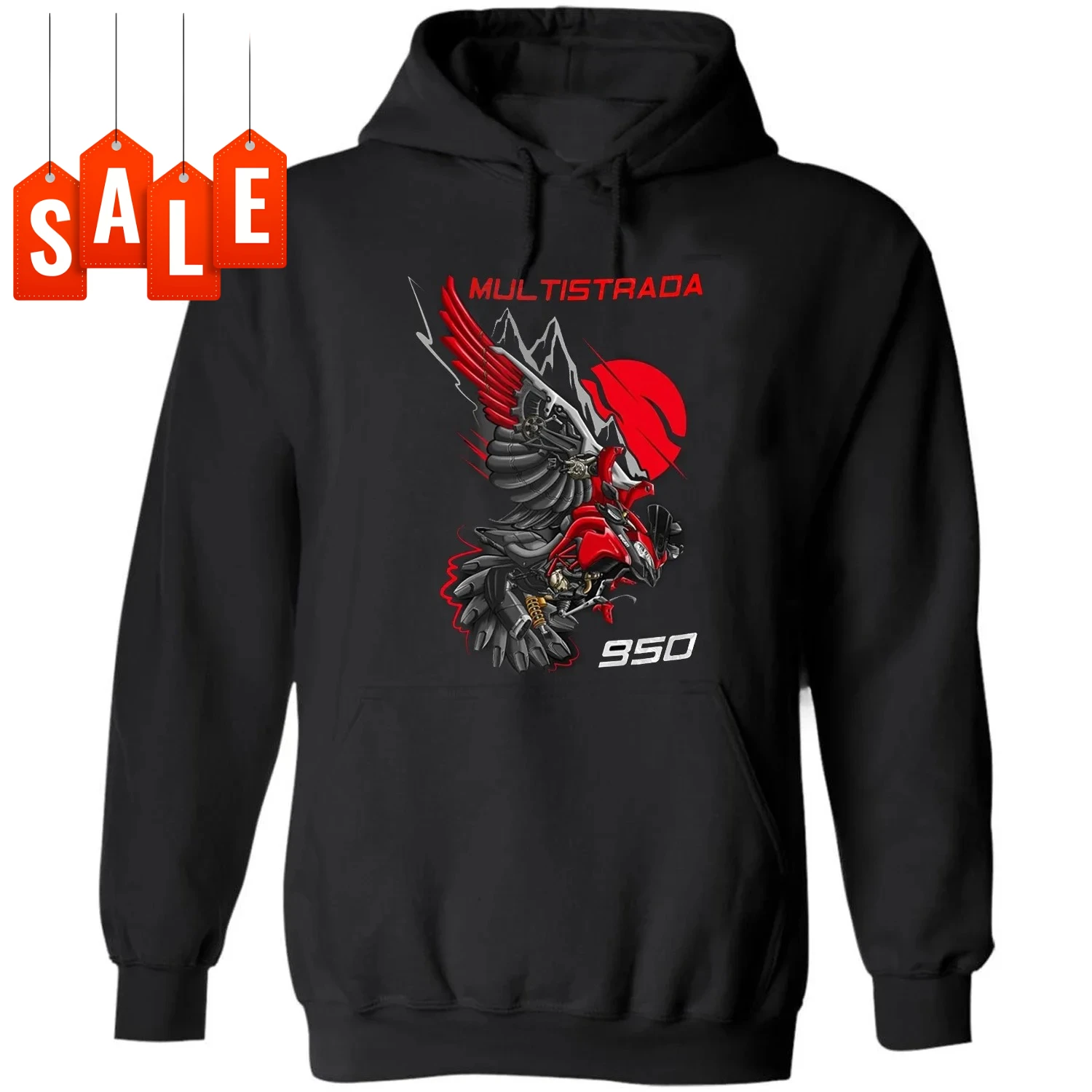 

Classic Italy Motorcycle Multistrada 950 Raven Inspired Pullover Hoodie 100% Cotton Comfortable Casual Mens Clothes Streetwear